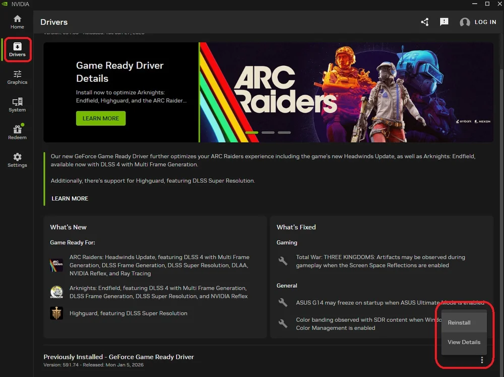 how to roll back nvidia drivers