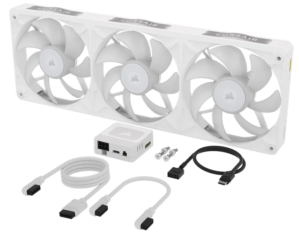 iCUE LINK RX360 II RGB WHITE Contents with System Hub