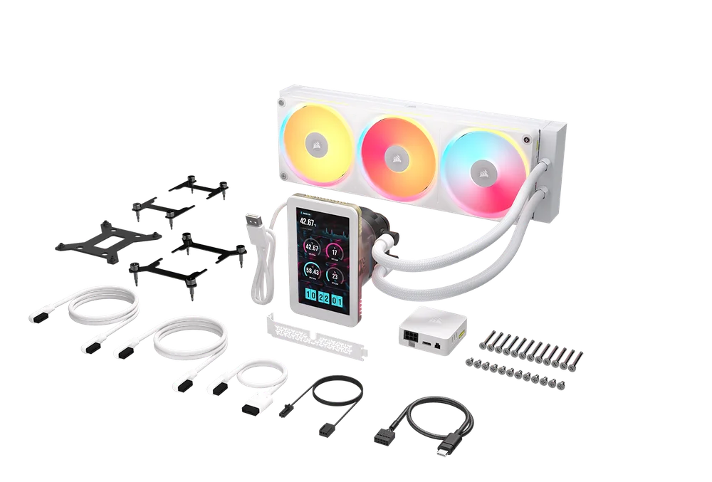 iCUE LINK TITAN II ULTRA 360 LX LCD White Brackets