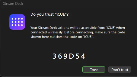icue stream deck code