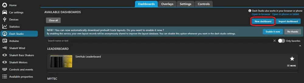 making a simhub dashboard step 1
