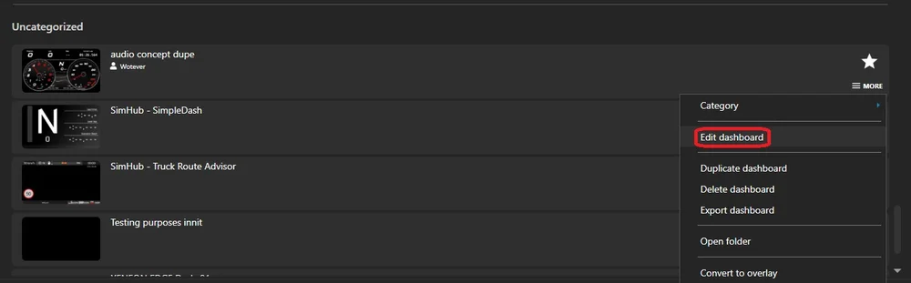 making a simhub dashboard step 4