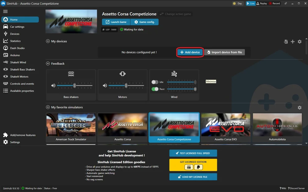 setting up simhub dashboard step 1