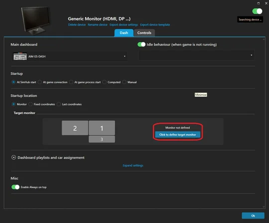 setting up simhub dashboard step 3