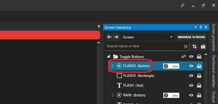 simhub button box screen hierarchy