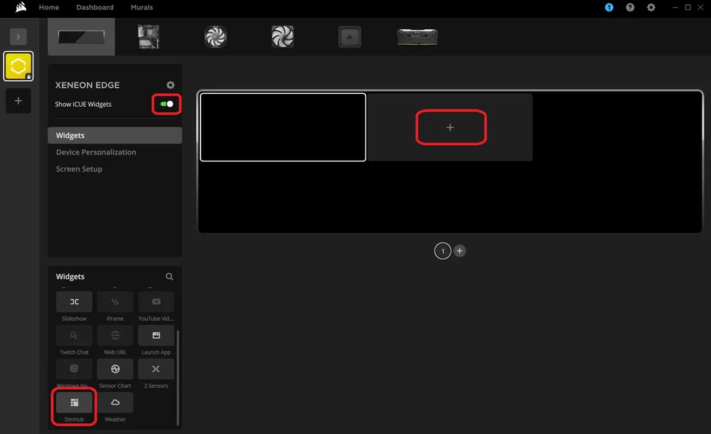 xeneon edge simhub widget step 2
