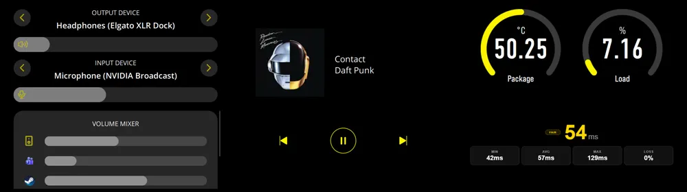 xeneon edge volume control